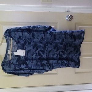 1X Wonderly blue camo cap sleeve t- shirt